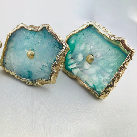 Set of 6 Aqua Agate Classic Vintage Finish Cabinet Drawer Pull Wardrobe Dresser Interior Decorative Handle